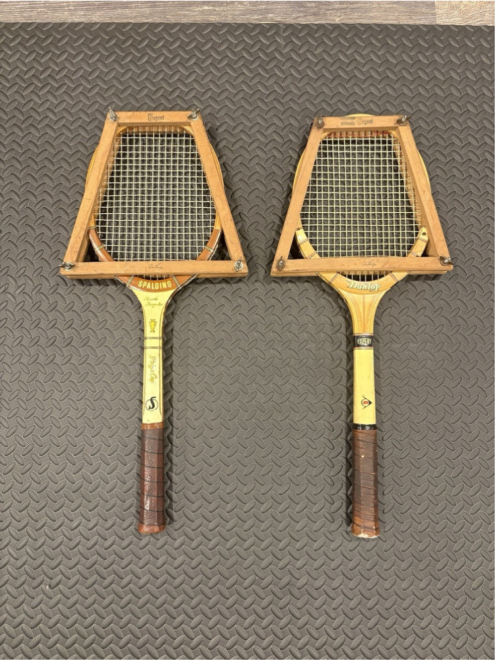 Vintage Spalding Pancho Gonzales & Dunlop Expert Tennis Rackets